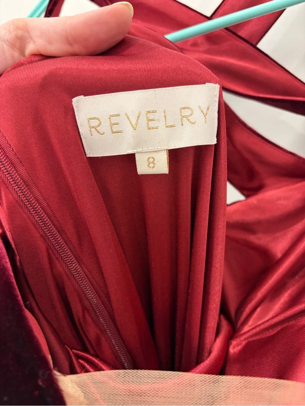 Revelry Burgundy Velvet Plunging V-Neck Maxi Dress - Picture 5 of 5
